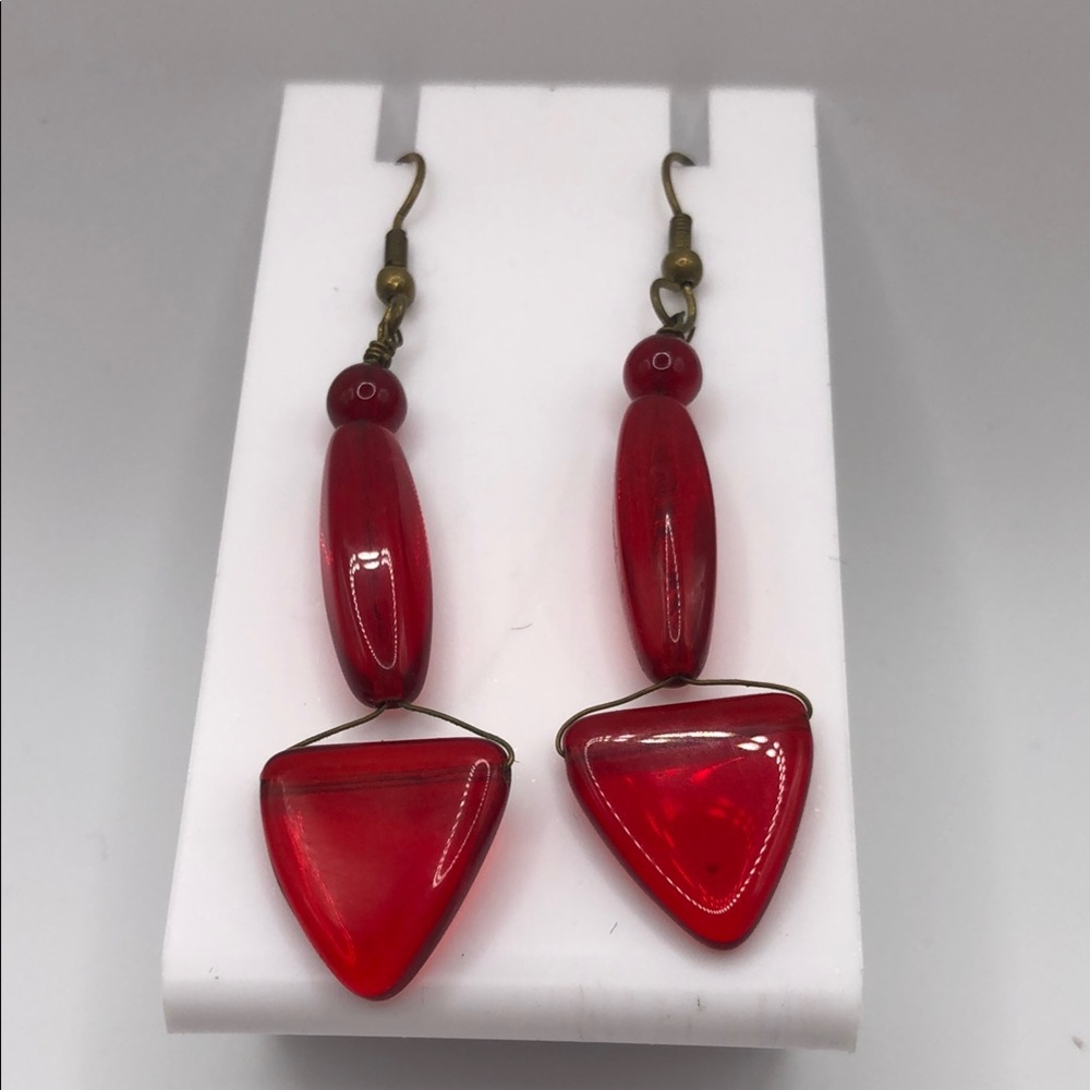 Elegant Red Dangle Earrings